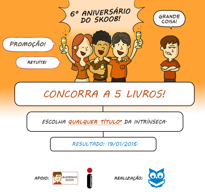 skoobnews's tweet photo. RT #AniversárioDoSkoob Concorra a 5 livros da @intrinseca, conforme os livros http://t.co/jT6DSxctM0  Sorteio 17h http://t.co/7jePh9qAsk