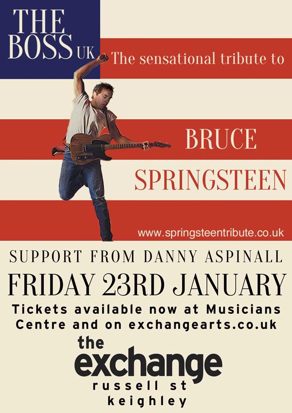 Tim_Desmond's tweet image. If u love Springsteen check out The Boss UK this weekend in Selby &amp;amp; Keighley @Springsteentrib exchangearts.co.uk/events/the-bos…