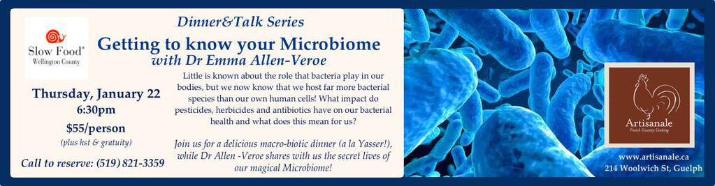 Last few days to book dinner at <a href="/ArtisanaleResto/">Artisanale</a> and learn about microbes for jan 22nd. Call today to save your spot