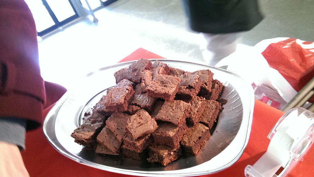ProjectHappyUK's tweet image. Chocolate brownies selling for 30p each