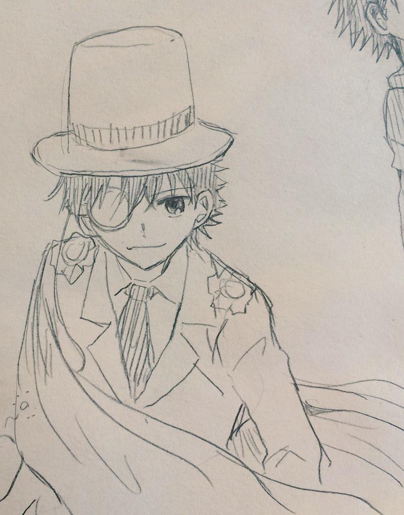 快青描いてみた。快斗難しいー。たぶんいつか塗る 