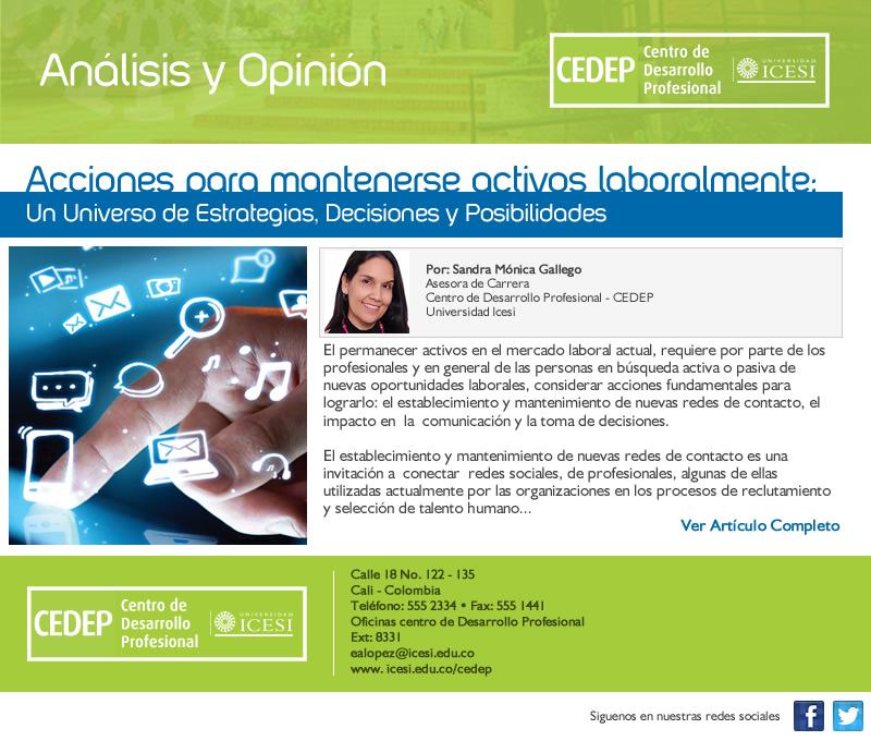 CEDEPIcesi's tweet photo. Los invitamos a leer "Acciones para mantenerse activos laboralmente" @potencialperson   http://t.co/YNIX8OKcOL http://t.co/hNS24mWK23