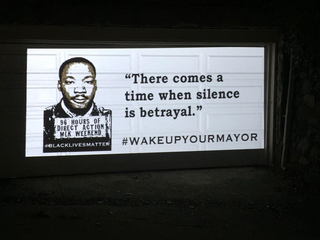brownblaze's tweet photo. You won't believe where this is projected. Oakland. #ReclaimMLK http://t.co/RjLdlWe6qA