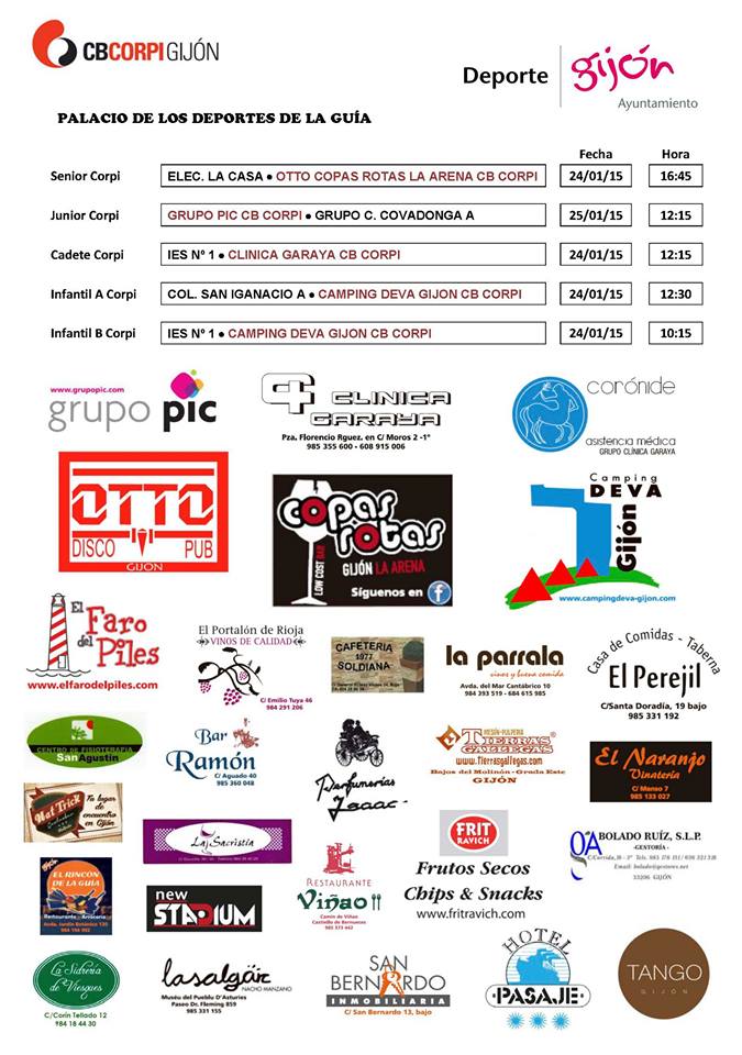 CB_Corpi's tweet photo. Horarios próximos partidos. http://t.co/lyIDAuqdfC