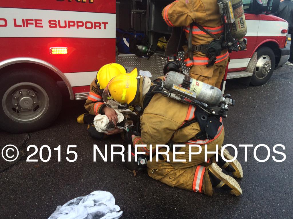 Woonsocket FFs work on a rescued kitty