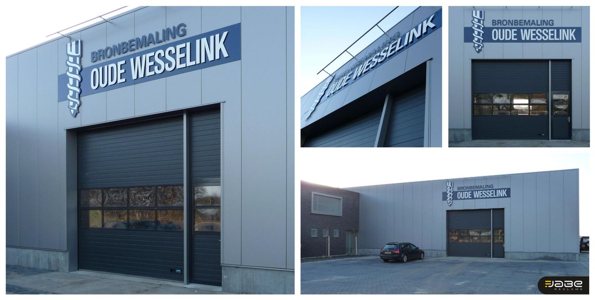 JabeReclame's tweet image. #Gevelreclame gemonteerd nieuwe bedrijfspand Oude Wesselink Bronbemaling #Geesteren #gevelletters #dibond #lichtkoof