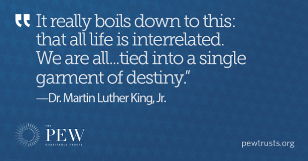 PewStates's tweet photo. On #MLKDay and every day, let's remember we're all connected and do our part to make the world a better place. http://t.co/JhkSwVkdSc