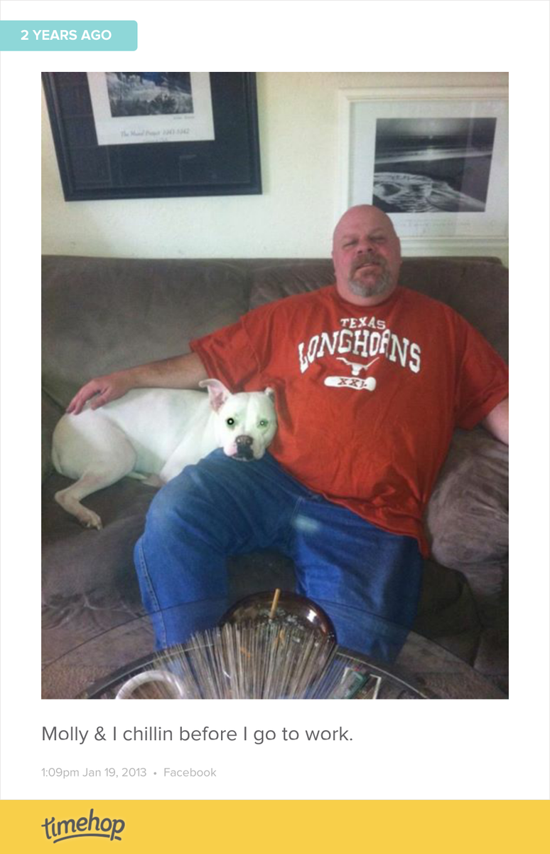 Keithstep's tweet photo. 2 yrs ago Molly and me. http://t.co/I60cd4lWPb http://t.co/mMyBBrEaKH