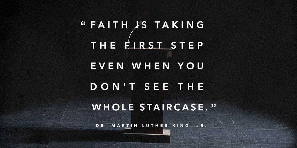 WisdomWealth_'s tweet photo. The first step is a leap of faith worth taking #MLKDay http://t.co/b19TRjYQLG