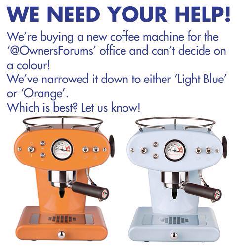HELP! We need your help to choose a colour! Orange or Blue? And please RT