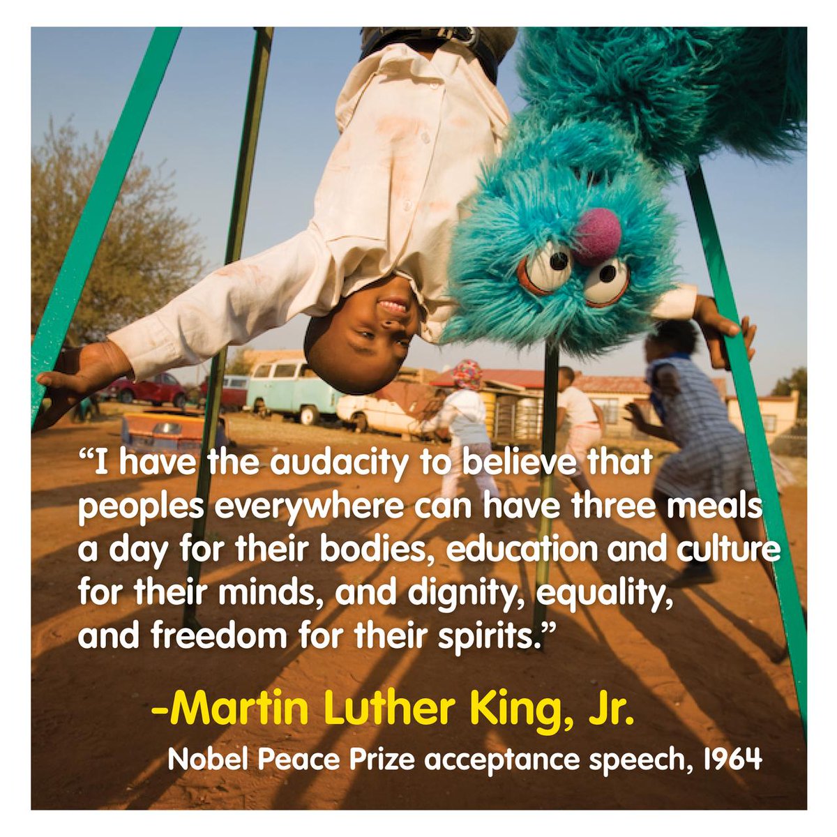 SesameWorkshop's tweet photo. Today we celebrate Dr. Martin Luther King, Jr., his life, and his legacy. Thank you for everything you've taught us! http://t.co/xakrM5a1sx