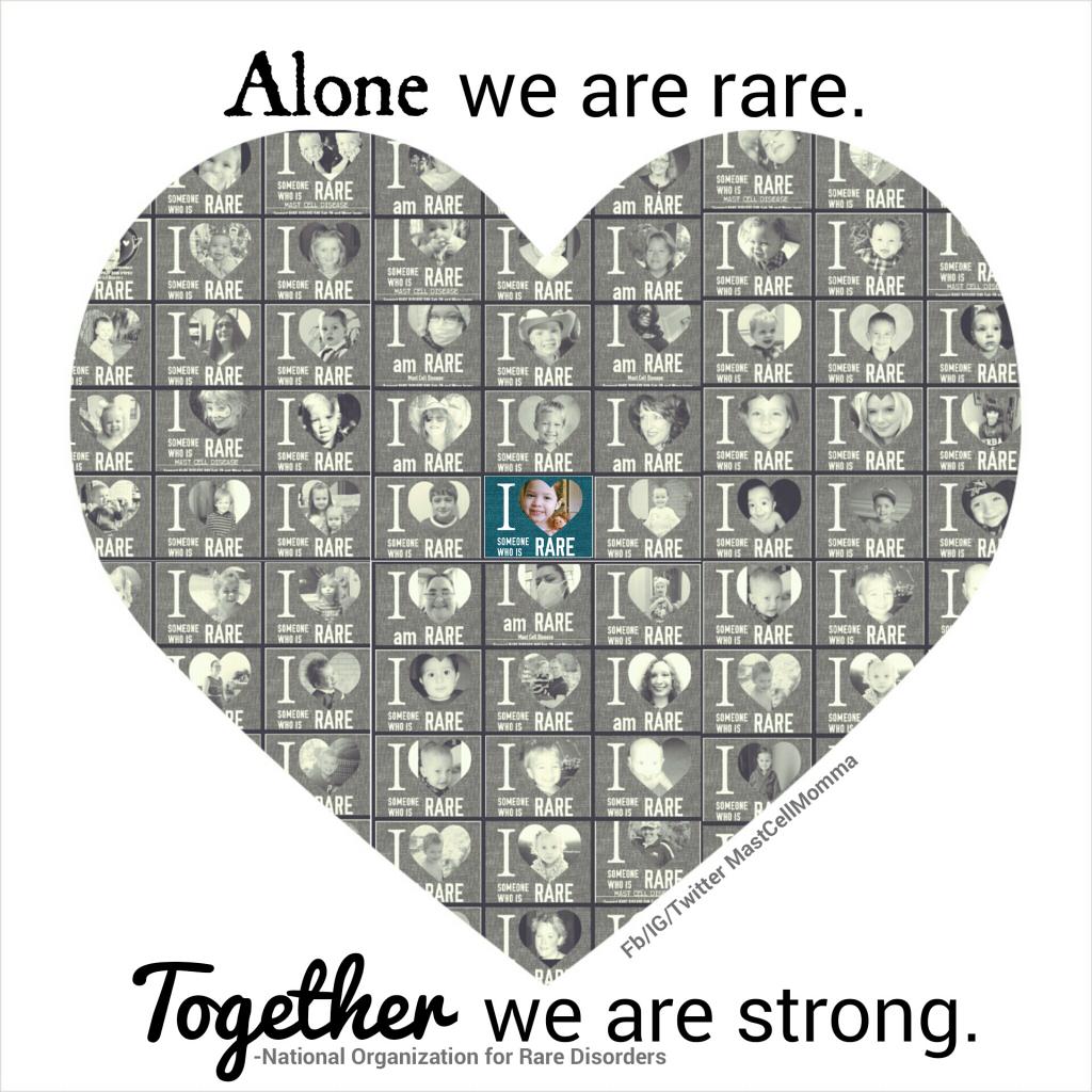 "Alone we are rare. Together we are strong." <a href="/GlobalGenes/">Global Genes</a>
#MastCellDisease #MastCellMomma #ForIli