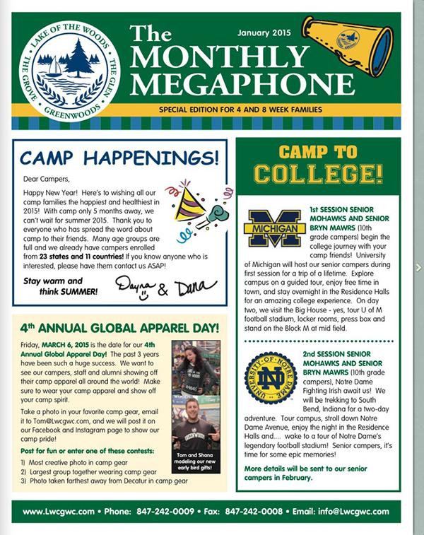 The January 2015 monthly megaphone is now out! Click the link to read more! lwcgwc.com/enrolled-campe…