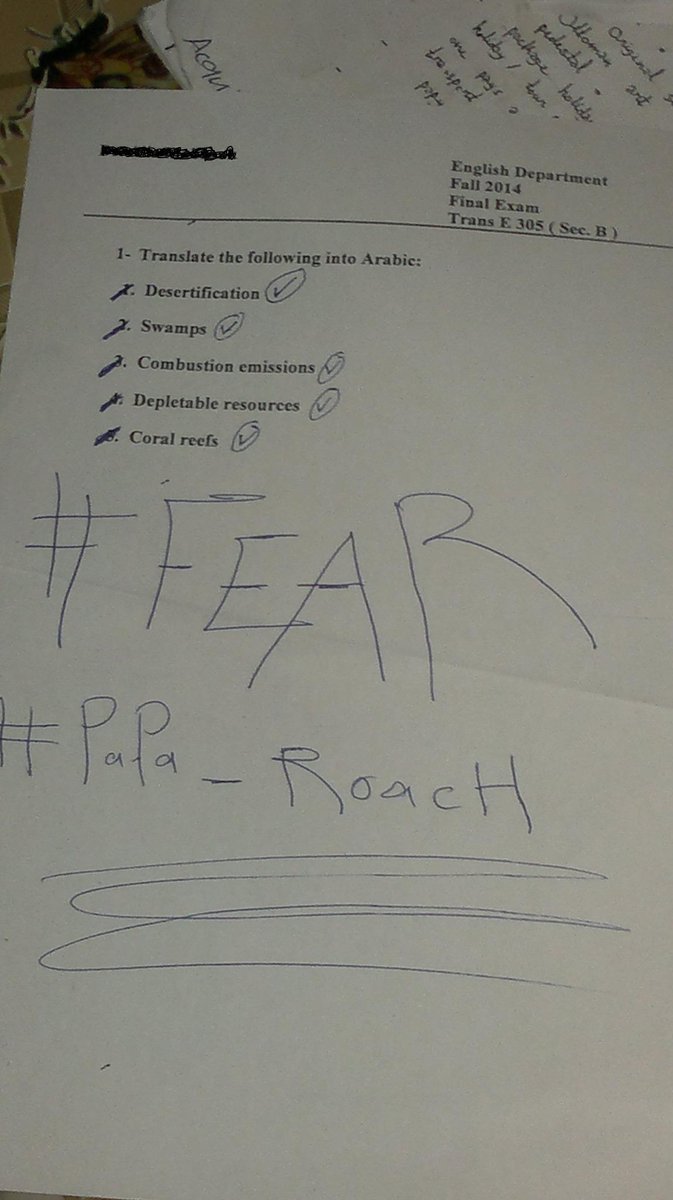 AreTwoEra's tweet photo. @paparoach #FEAR #Exam_Paper #During_Exam #paparoach
#AH232224 http://t.co/veiq2BgldU