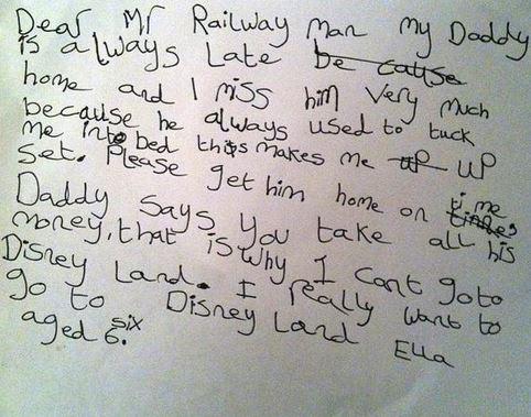 itvnews's tweet photo. Six-year-old calls on rail bosses to get her dad home on time so he can tuck her in at bedtime
http://t.co/5jADXXkDrn http://t.co/6DjNdIG8P2