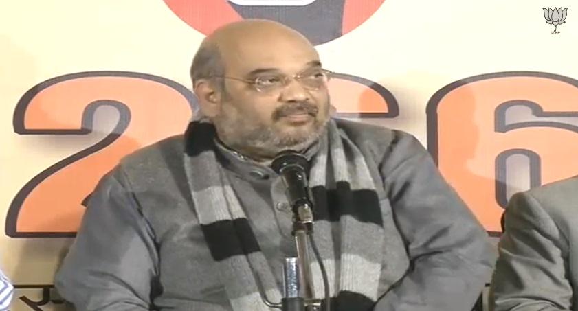 BJPLive's tweet photo. Shri @AmitShahOffice addressing press conference after parliamentary board meeting- http://t.co/WxDIjmXTQA #BJP4Delhi http://t.co/S1AMGBWVhA