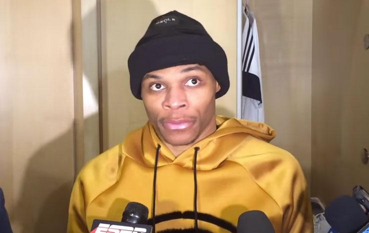 TheDailyWhat's tweet image. Interview of the Day: Russell Westbrook Trolls Reporter in Post-Game Chat #GoodExecution chzb.gr/1IZuHuA