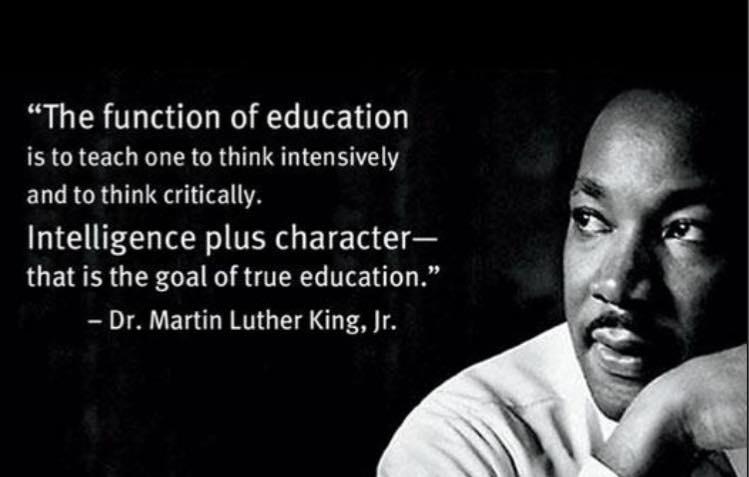 TishJames's tweet photo. "Intelligence plus character-- that is the goal of true education." -- #MLK http://t.co/mviSaERZ2X