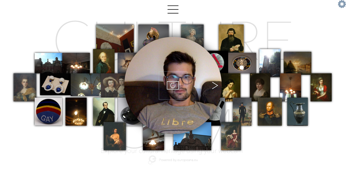 seeksanusername's tweet photo. Faire un #Selfie pour parcourir les collections d'#Europeana ! Proto #CultureCam ac #API http://t.co/uKq4xiQULw http://t.co/pPIoIflRoJ