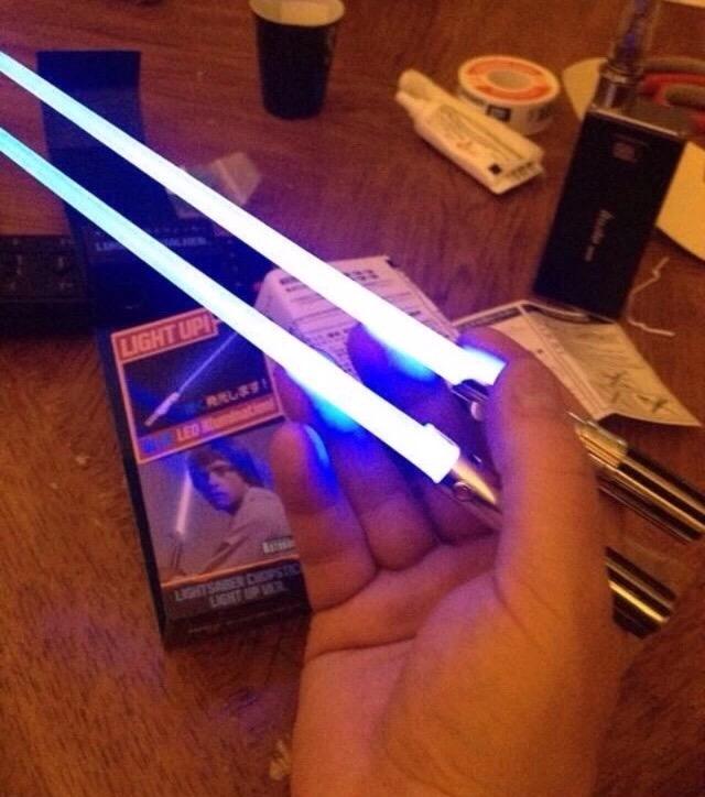 LoganPaul's tweet image. LIGHT SABER CHOP STICKS!