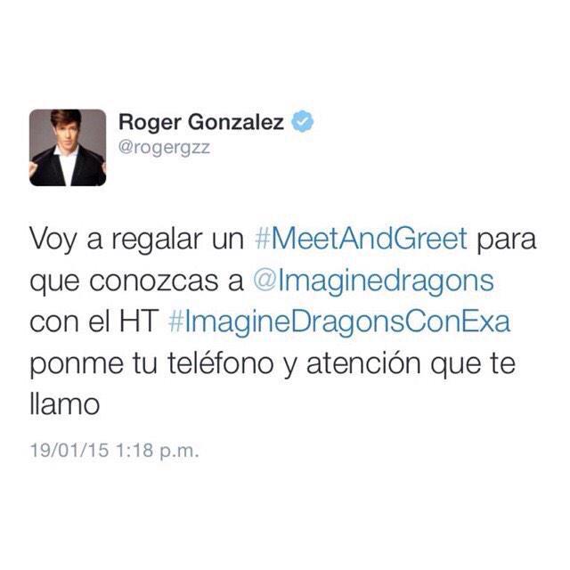 5541915620
#ImagineDragonsConEXA <a href="/rogergzz/">ROGER GONZALEZ</a> a marcarle! :D