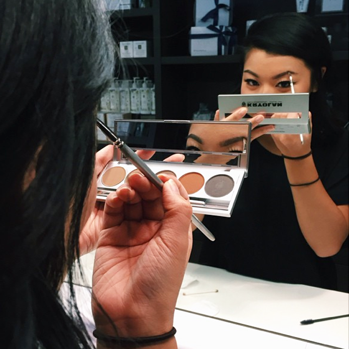 BROW DOWN! Q Talent Vanessa tests out the latest #eyebrow palette in our #Kryolan collection. The verdict? Foolproof.