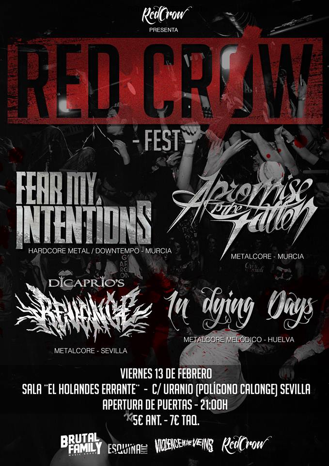 redcrowconcerts's tweet photo. 13 de Febrero, primera edición del "RedCrow Fest" al que se suman @InDyingDaysBand y @DiCapriosRvg http://t.co/H4wr4pJjPU