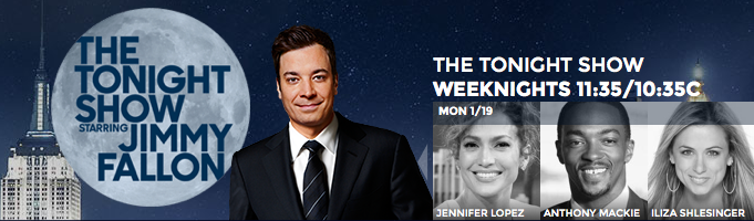 TONIGHT: <a href="/JLo/">jlo</a> and <a href="/AnthonyMackie/">Anthony Mackie</a> will be here! Plus stand-up from Iliza Shlesinger (<a href="/iliza/">Iliza Shlesinger</a>)! #FallonTonight