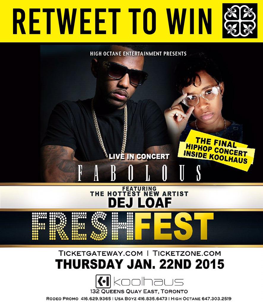 Giving away a pair of tickets to see <a href="/myfabolouslife/">Fabolous</a> and <a href="/DeJLoaf/">New Album out Now!</a> in #Toronto this Thursday. RT TO WIN!