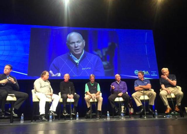 PGAAmateurGolf's tweet image. The Murderer&apos;s Row of golf instruction. Or the Six Blocks of Granite. Two centuries of expertise on stage. #PGASummit