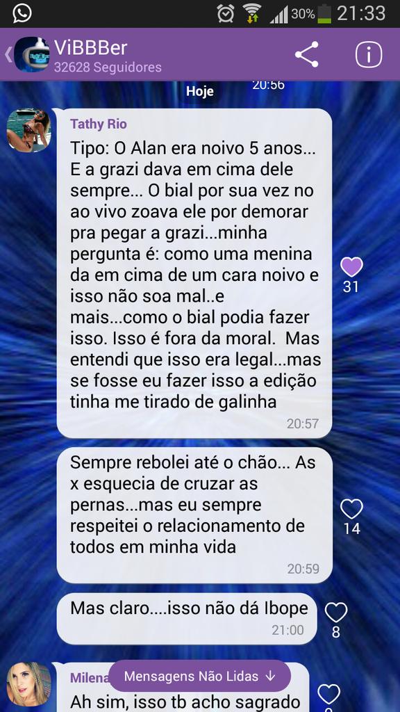 RenataNaMoita's tweet photo. Polêmicas do BBB no #vibber http://t.co/4CaS6cxeFx