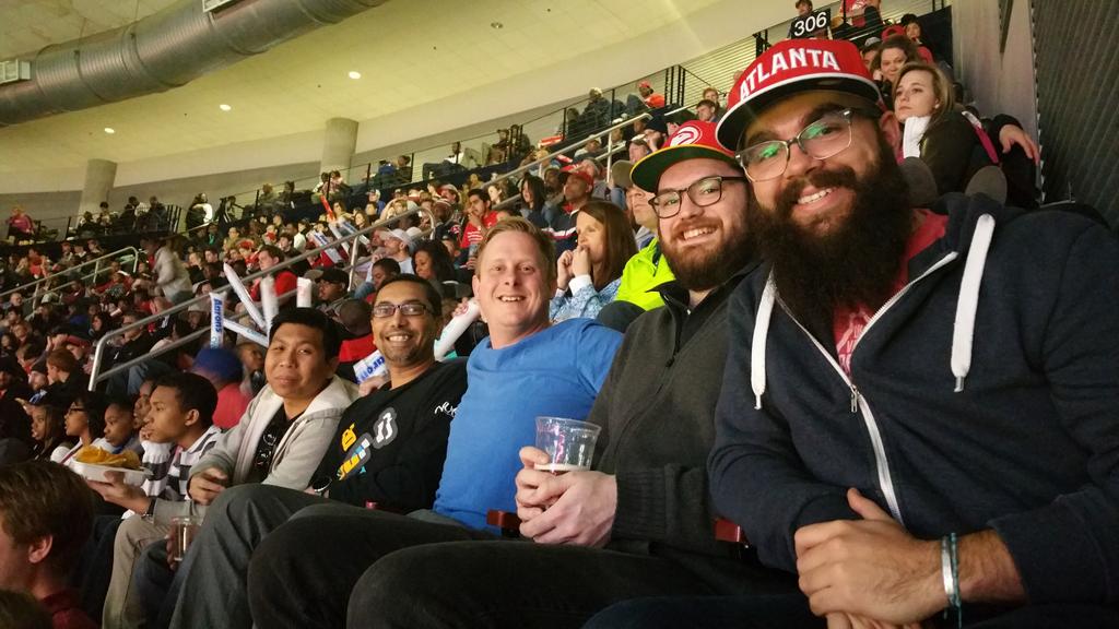 Team <a href="/TripLingo/">TripLingo</a> at the #MLK Day <a href="/ATLHawks/">Atlanta HaWWWWWks</a> game... No mercy!