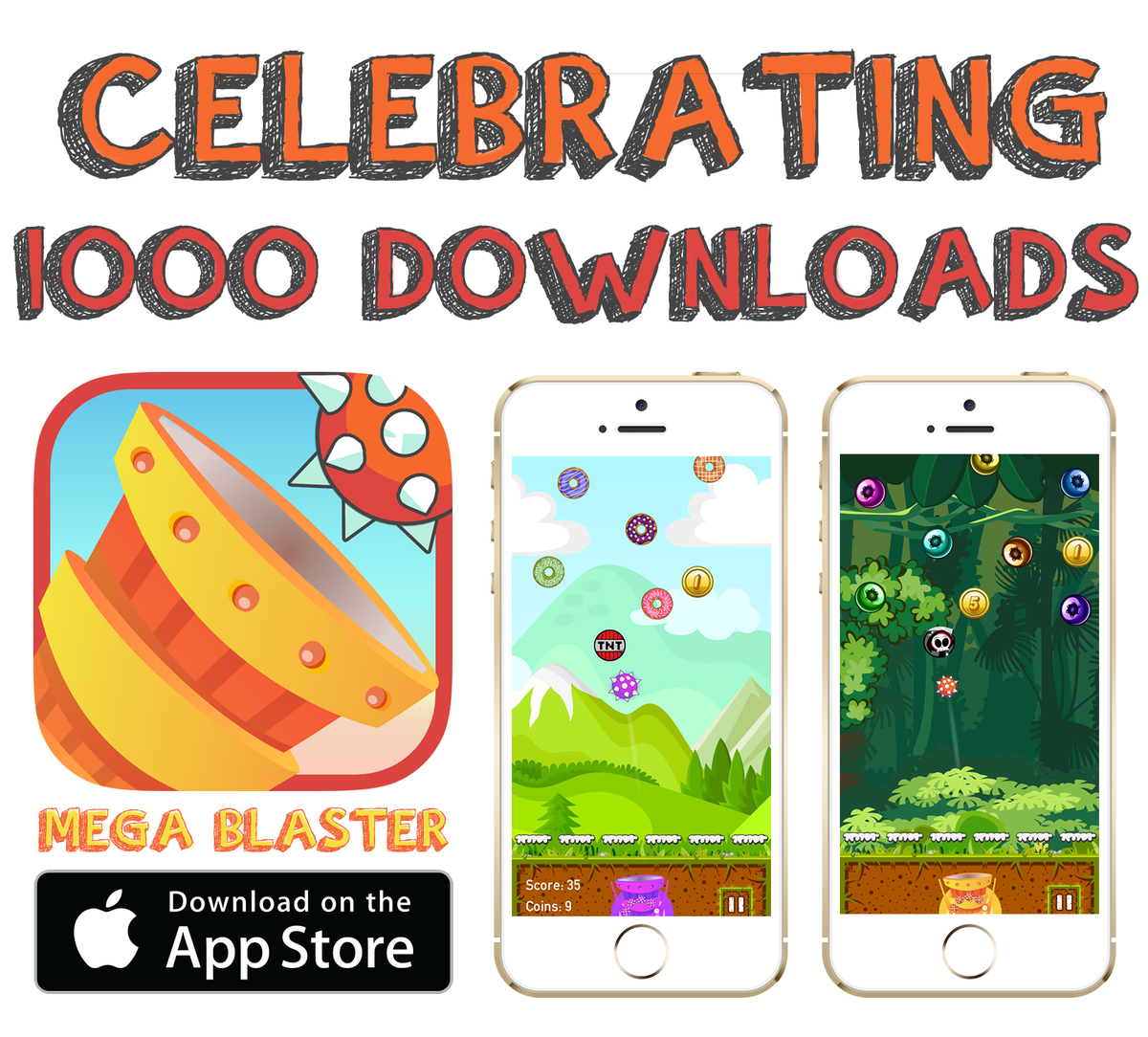 MegaBlasterApp's tweet image. Today we're celebrating 1,000 downloads! Get your copy here FO' FREE &amp;gt;&amp;gt; goo.gl/Gi8us4 #indiedev #indiegame