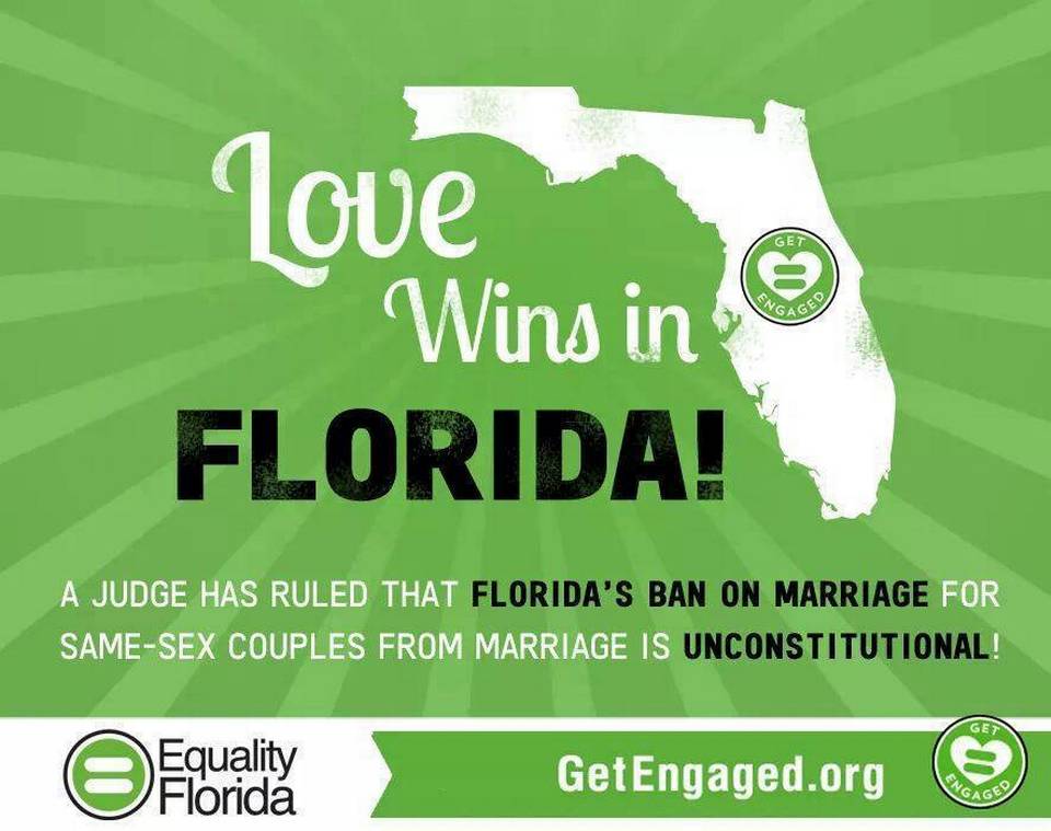 I know I'm a days behind the times, but I wanted to wish Florida Congrats on passing marriage equality! #equalrights