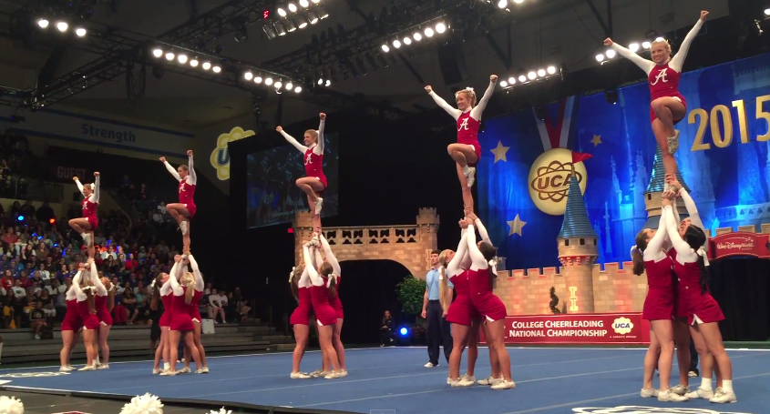 yhn's tweet photo. (Video) The nearly flawless routines that won @Alabama_Cheer two national titles in one day http://t.co/iRHwigAcIa http://t.co/GSQ816dVxl