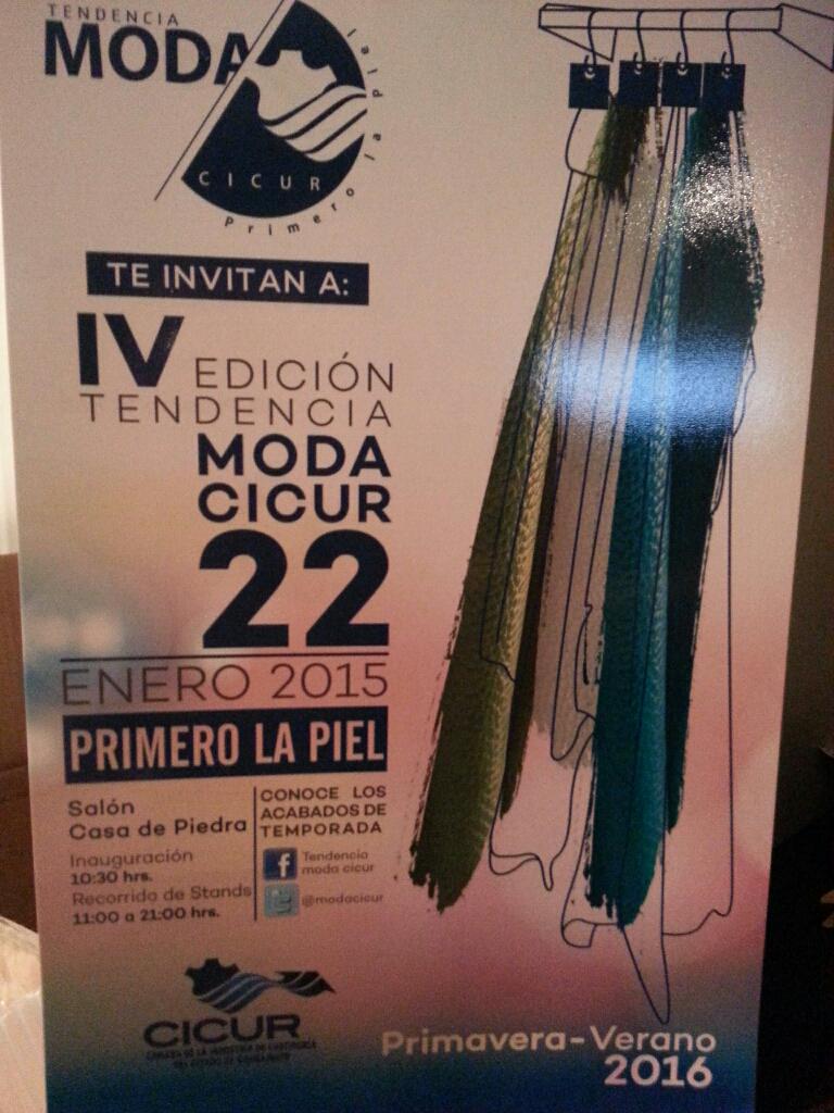Asiste a Tendencia Moda CICUR 22  enero. Nuevas tendencias de moda  2016 en acabados de pieles. CASA DE PIEDRA