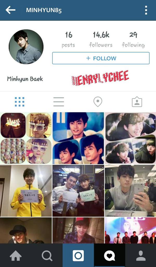 HenryLychee's tweet photo. เฮนรี่ฟอลโล่มินฮยอน(น่าจะเป็นนักแสดง)ในไอจีแล้วค่ะ http://t.co/QIsoljlSeV
