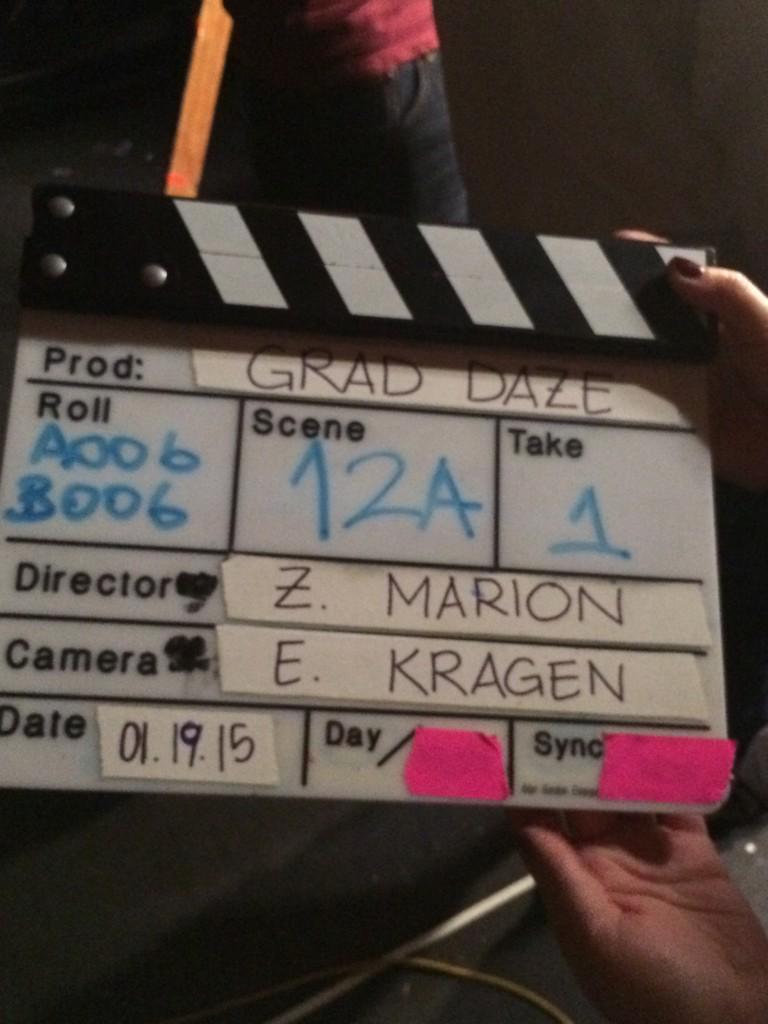 iamcworthington's tweet photo. On set #graddaze with @zachmarion  and Emma Kragen http://t.co/tzGL5oIeLC