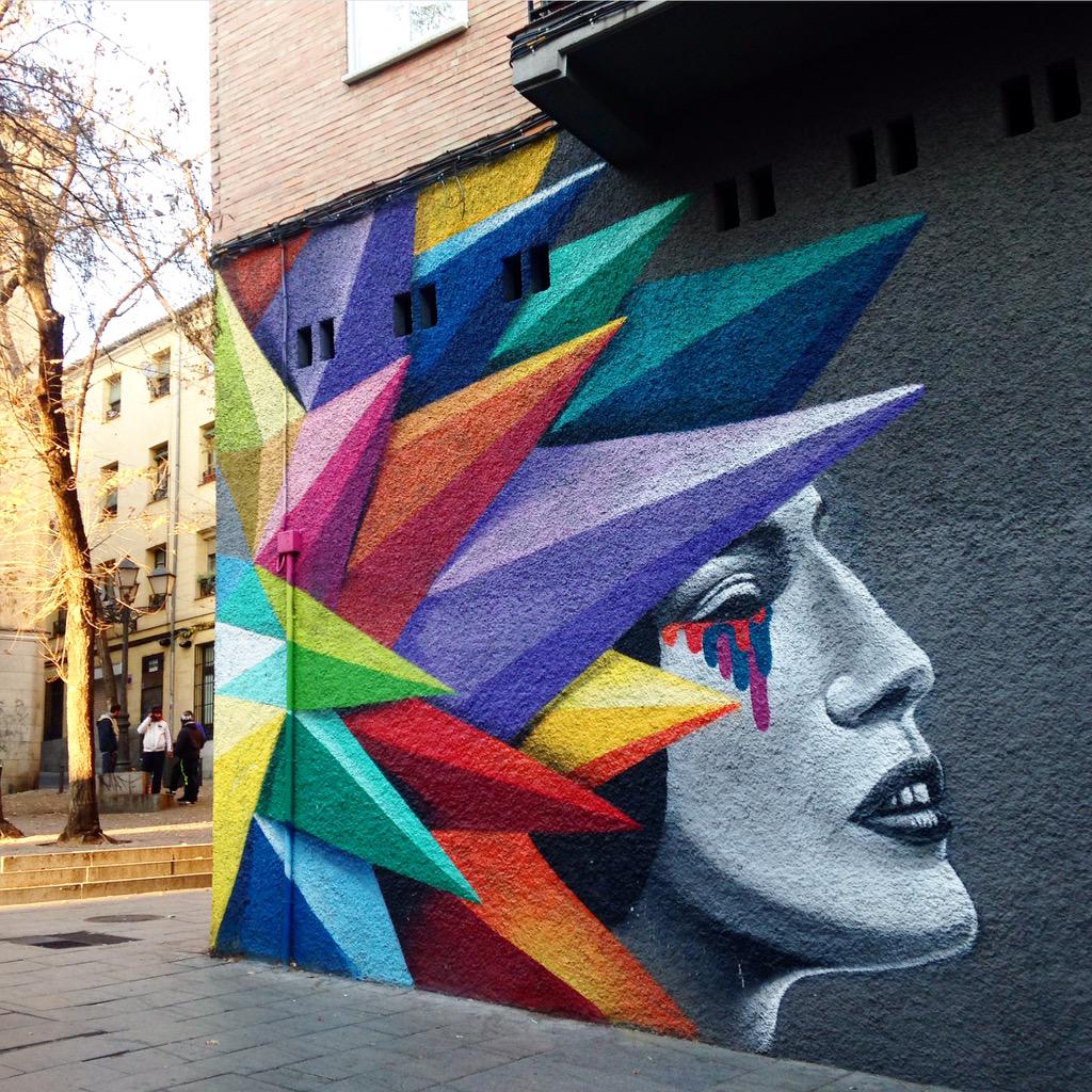 #Okuda en #Lavapies #arteurbano #streetart #madrid