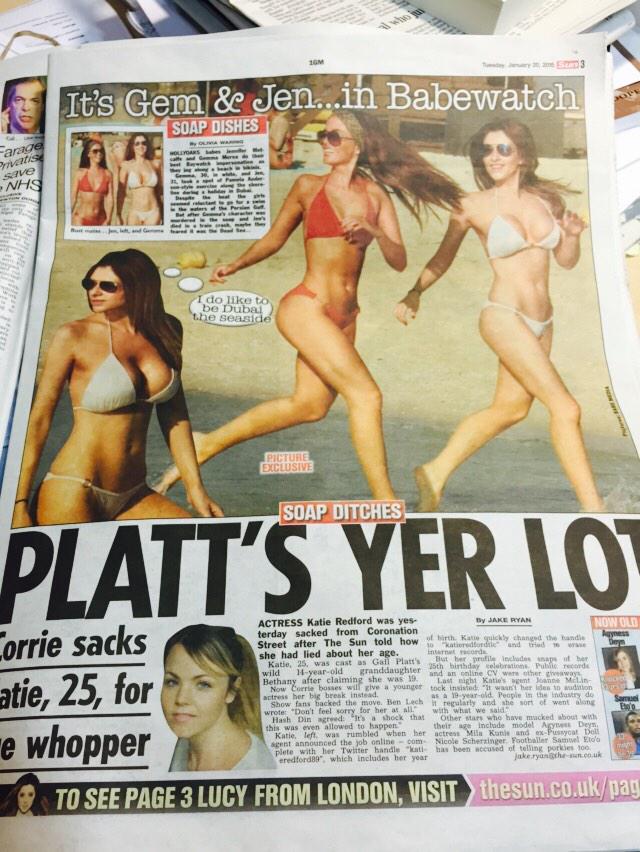 Emmabarnett's tweet photo. Good morning. May I present today's page 3 of @TheSunNewspaper is this what anyone thinks is progress? http://t.co/lAlLYl3Q8X