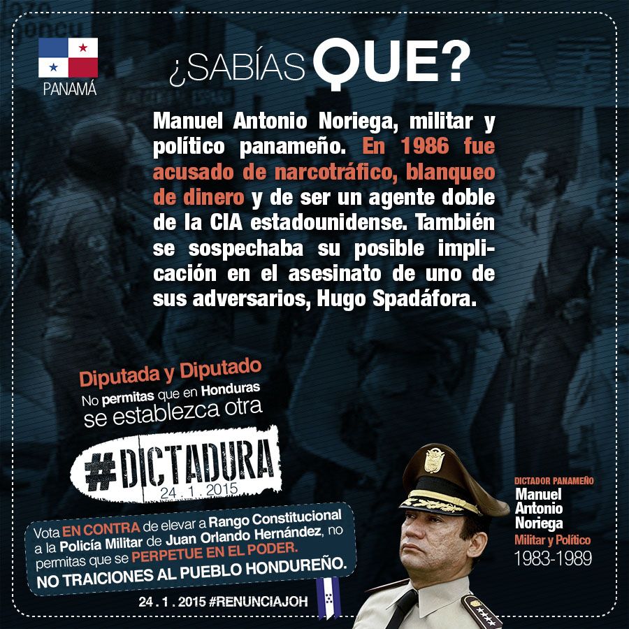 juventud_jnd's tweet photo. #SabiasQue Manuel Antonio Noruega fue un militar acusado de narcotráfico y lavado de dinero.. #NoALaPolicíaMilitar http://t.co/1ENyz0z91J