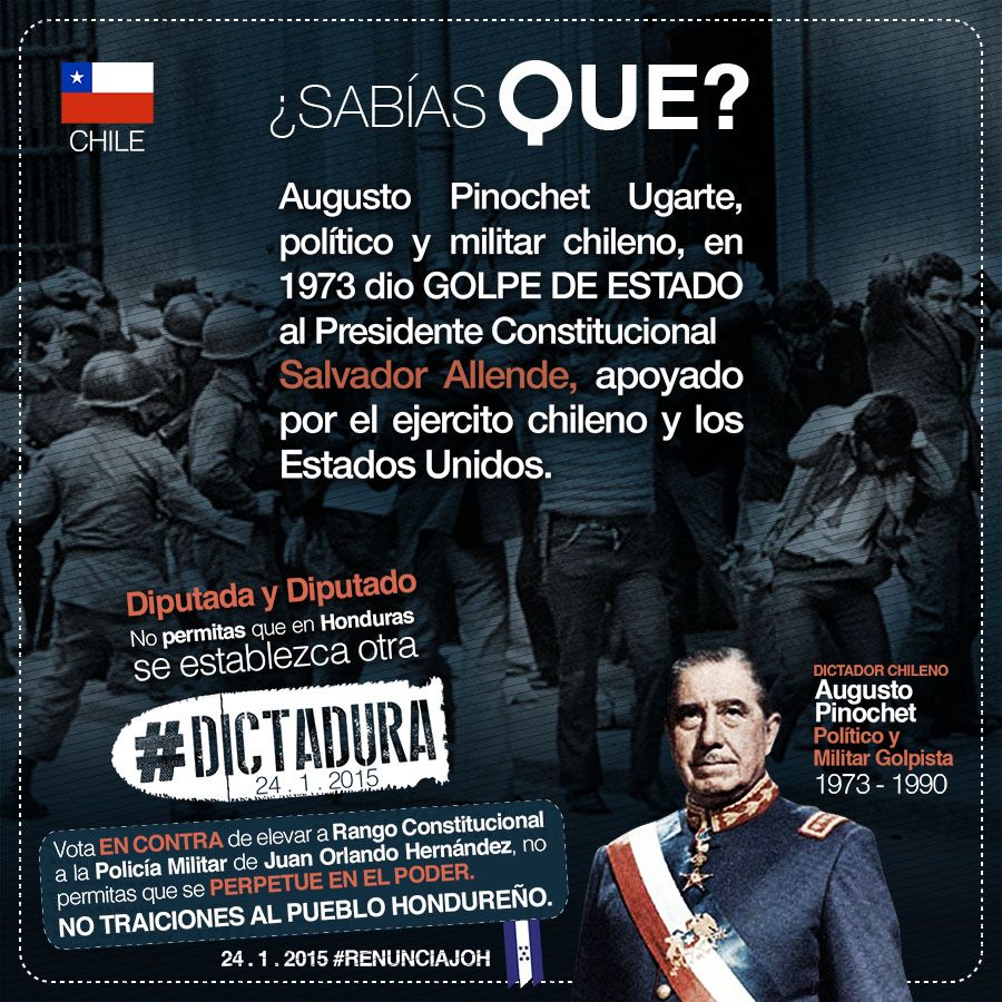 juventud_jnd's tweet photo. #Pinochet político y militar chileno
#NoALaDictaduraEnHonduras
#NoALaPolicíaMilitar
#RenunciaJOH http://t.co/eU0WtPaq9p
