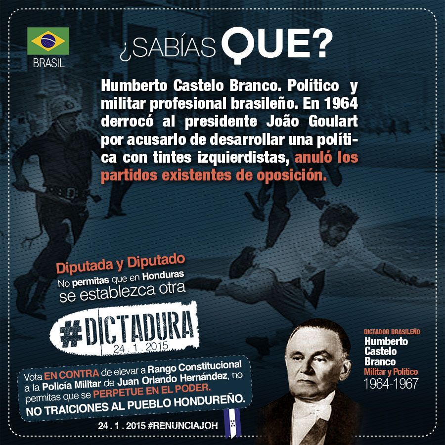 juventud_jnd's tweet photo. #CasteloBranco político y militar brasileño
#NoALaDictaduraEnHonduras
#NoALaPolicíaMilitar
#RenunciaJOH http://t.co/FOectU7p4b