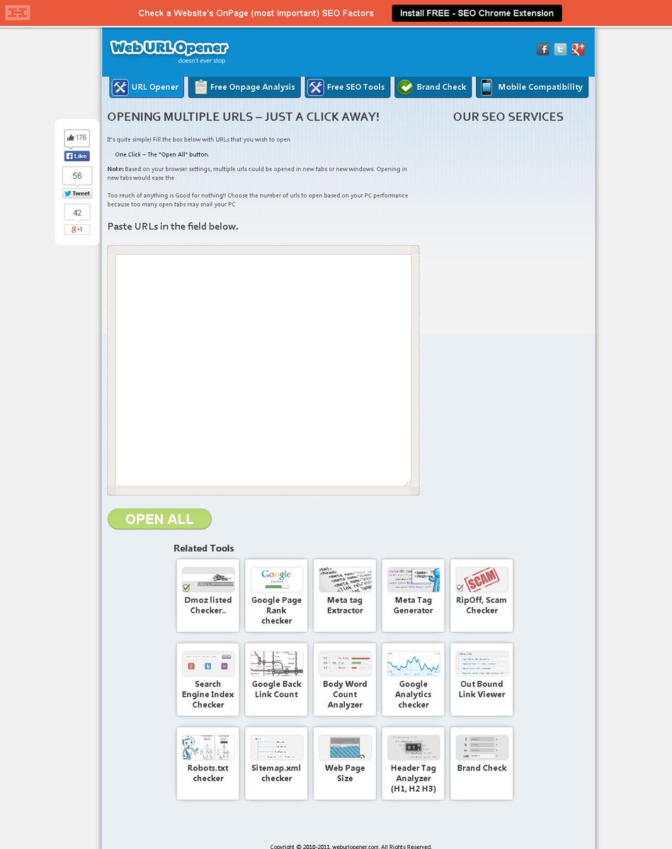 WebURLOpen's tweet image. #SEO Hi lot of #SEOTOOL avail free Use my site suggest me anything want to improve in my site weburlopener.com