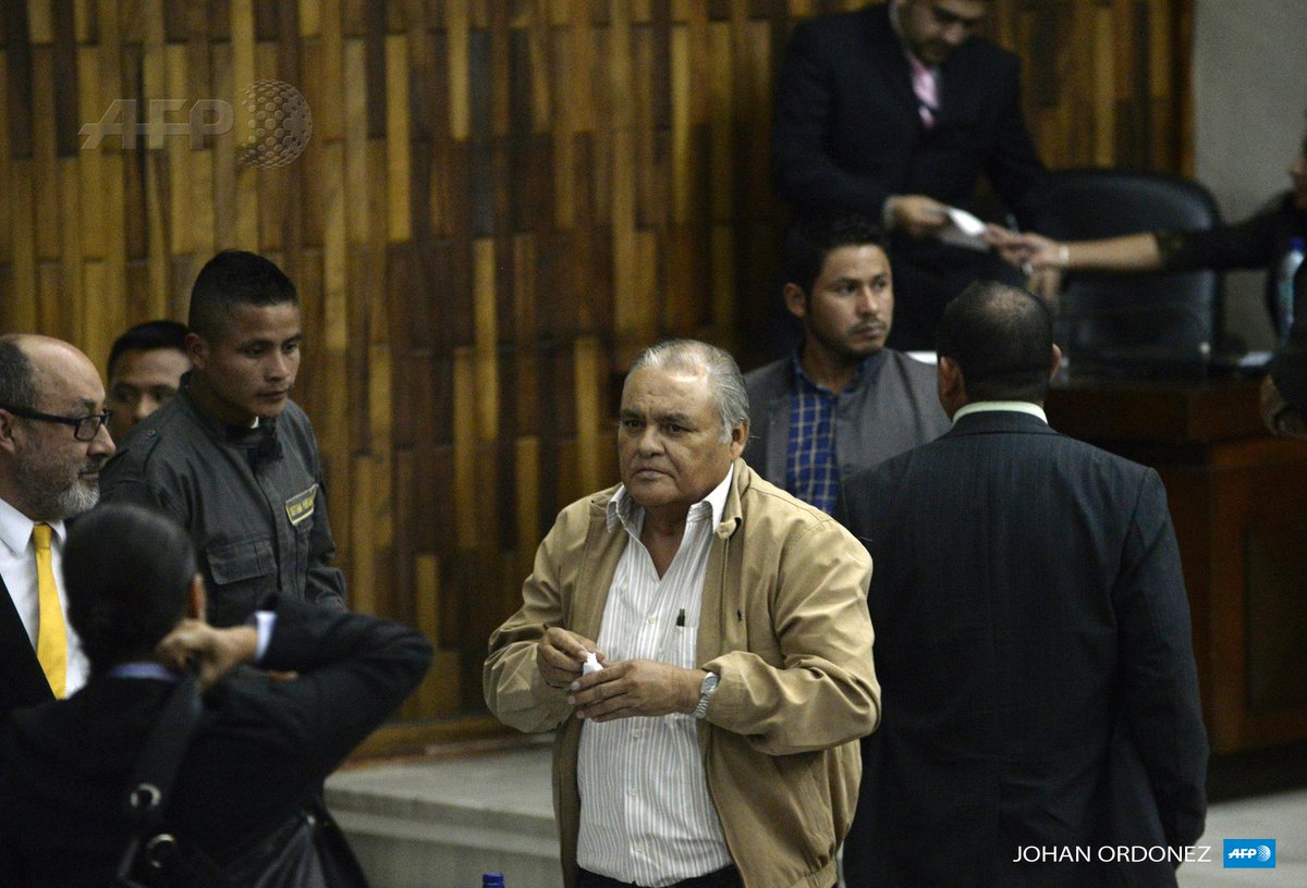 AFP's tweet photo. Guatemala court jails ex-police chief Pedro Garcia Arredondo (C) for 90 years for 1980 murder of 37 at Spain Embassy http://t.co/jSlWkkh2ZM