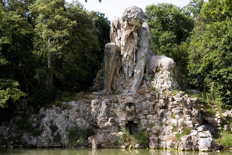 Statue Apennine Colossus in garden of the #Villa Demidoff di Pratolino, #Tuscany,# Italy