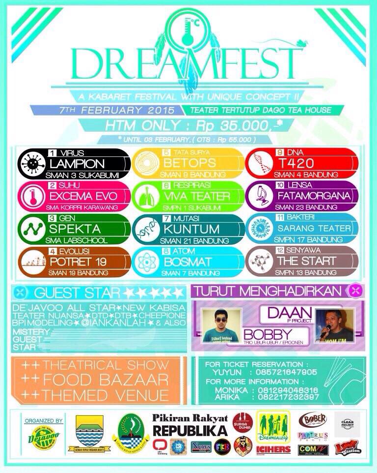 pasanggiri_YPKP's tweet photo. DreamFest, Cabaret festival w/ unique concept! 07/feb tiket 35k bisa nntn 12 tim kabaret yang keren! @infobdg http://t.co/EdLxKwVaBN