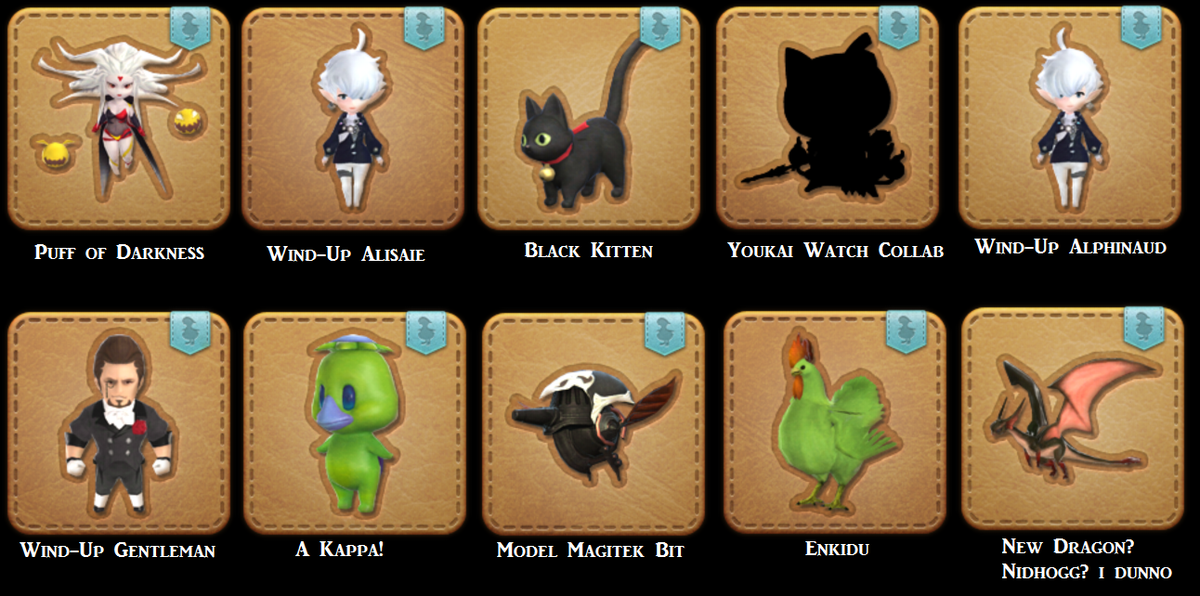 Ffxiv minion list