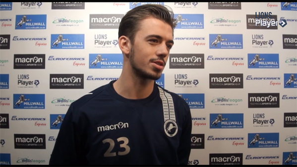 MillwallFC's tweet photo. VIDEO | #Millwall midfielder @JackPowell4 spoke to @Lions__Player after #MFCvITFC: http://t.co/I4G7IMMXIt http://t.co/2QEhYzoOQn