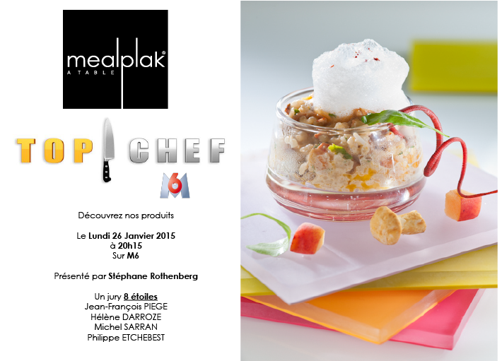 mealplak's tweet photo. Découvrez tous nos produits dans la 6ème émission de @topchefOFFICIEL 
A partir du lundi 26 Janvier ! 
@mealplak http://t.co/vs5iGSkL84